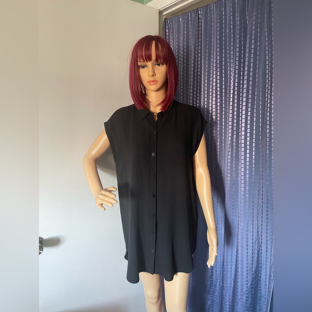 Eileen Fisher 100% Silk Black Tunic M